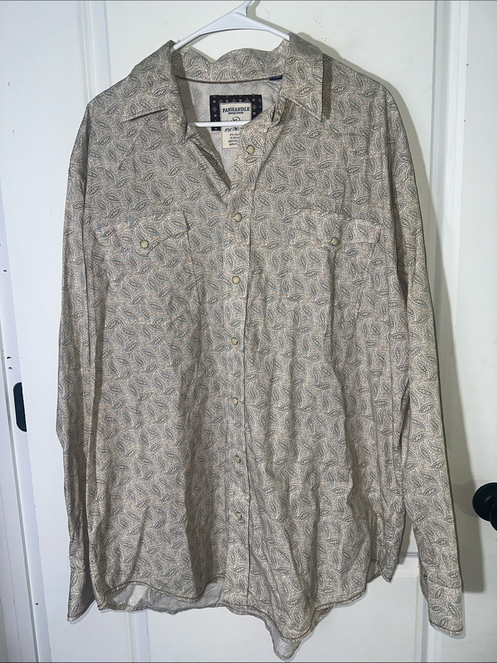 Panhandle Rough Stock Men’s XL Paisley Pearl Snap Western Shirt